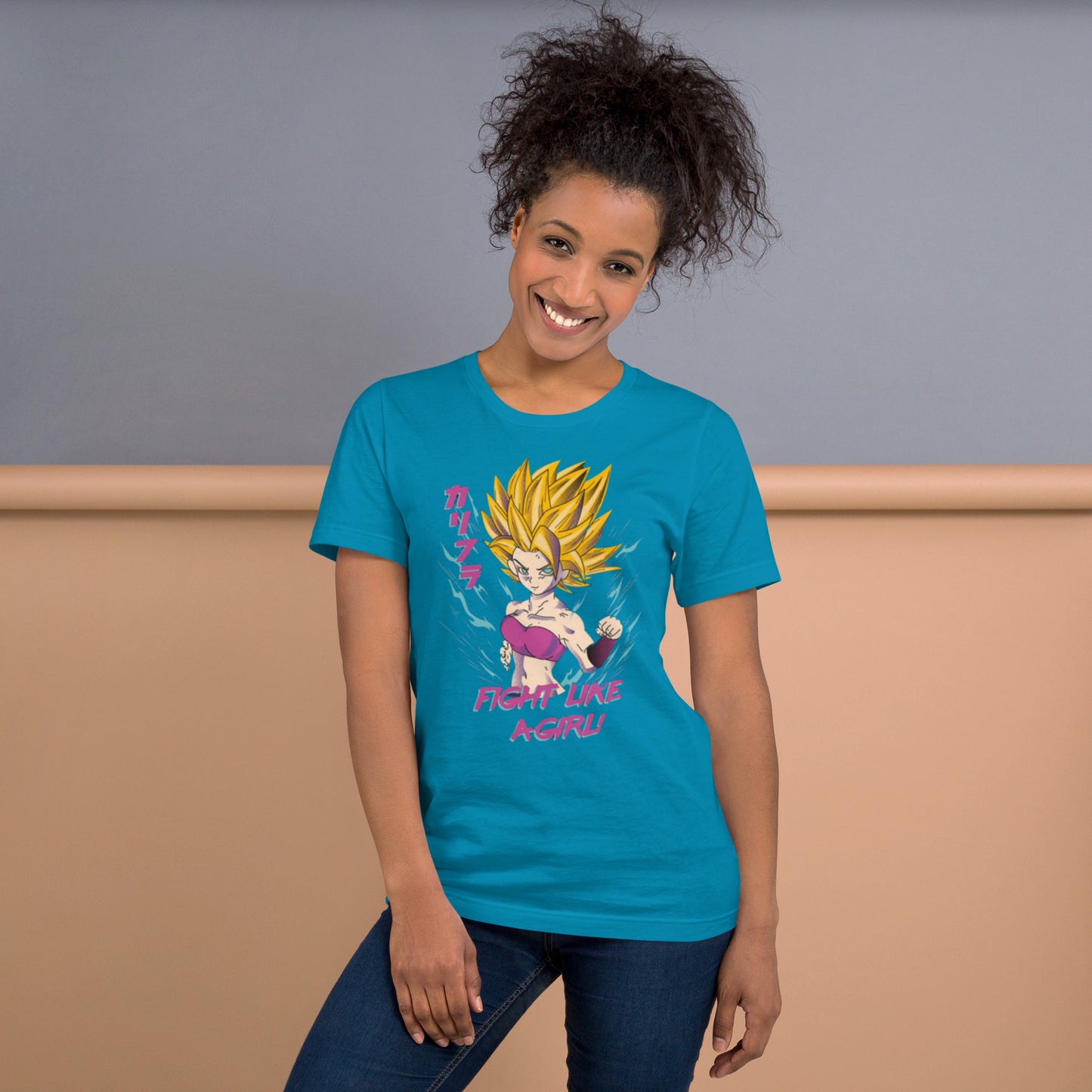 Anime: Saiyan Caulifla Fight like a Girl Unisex t-shirt