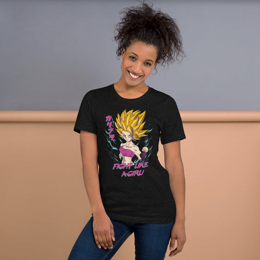 Anime: Saiyan Caulifla Fight like a Girl Unisex t-shirt