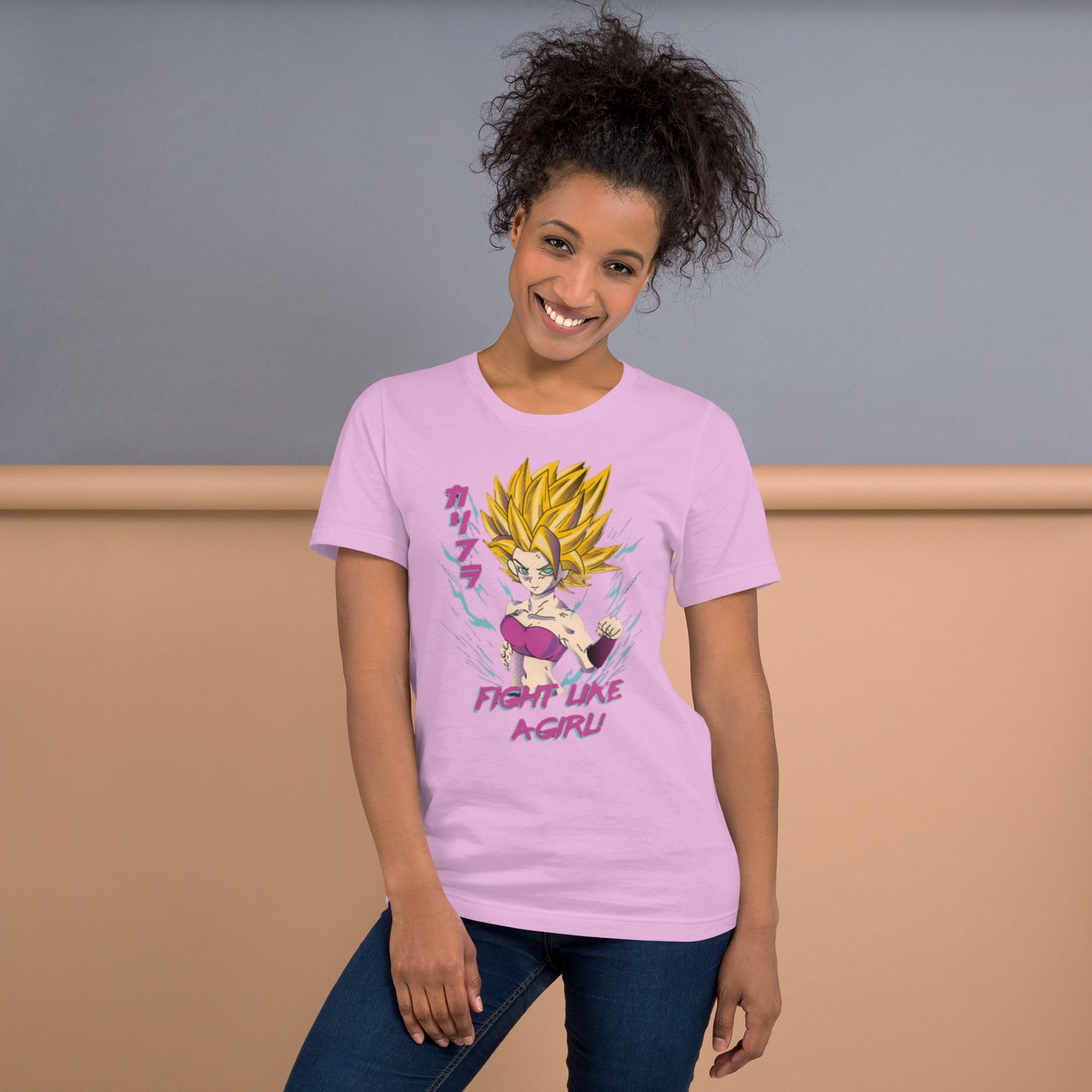 Anime: Saiyan Caulifla Fight like a Girl Unisex t-shirt