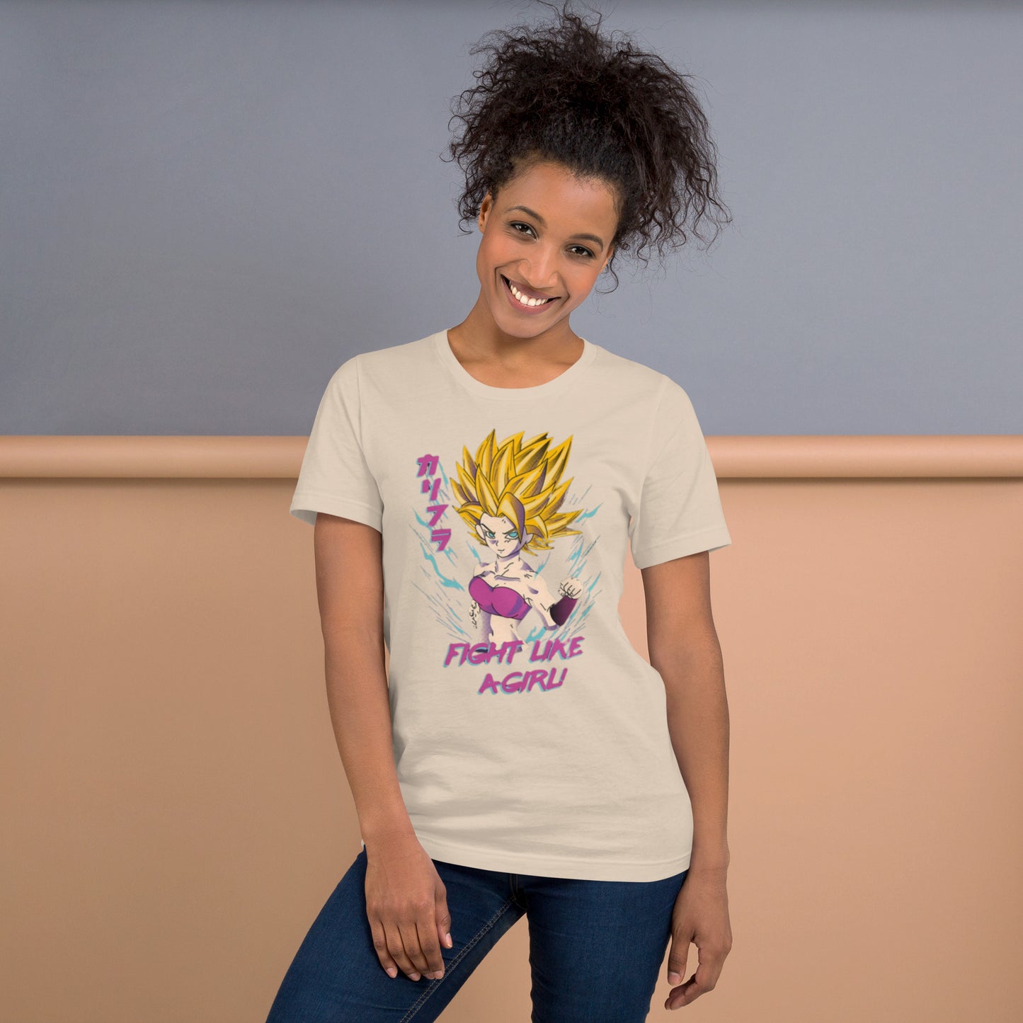 Anime: Saiyan Caulifla Fight like a Girl Unisex t-shirt